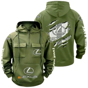 LEXUS Quarter Zip Hoodie Multi-Pockets Custom Name