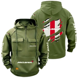 McLaren Quarter Zip Hoodie Multi-Pockets Custom Name