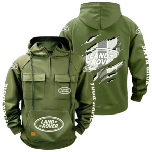 Land Rover Quarter Zip Hoodie Multi-Pockets Custom Name