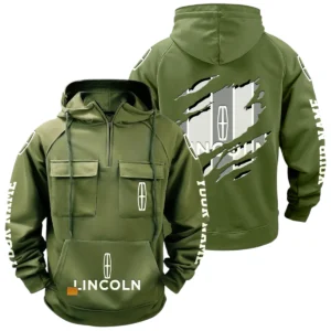Lincoln Quarter Zip Hoodie Multi-Pockets Custom Name