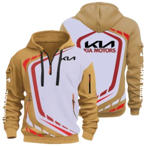 KIA Half Zip Hoodie All Over Prints Multi-Pockets Custom Name