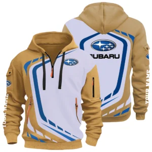 Subaru Half Zip Hoodie All Over Prints Multi-Pockets Custom Name