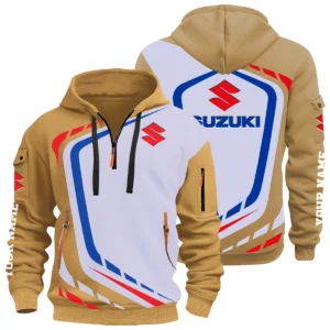 Suzuki Half Zip Hoodie All Over Prints Multi-Pockets Custom Name