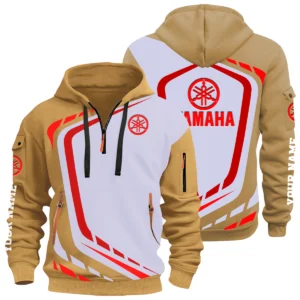 Yamaha Motor Half Zip Hoodie All Over Prints Multi-Pockets Custom Name