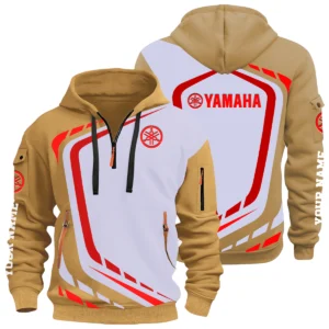 Yamaha Half Zip Hoodie All Over Prints Multi-Pockets Custom Name