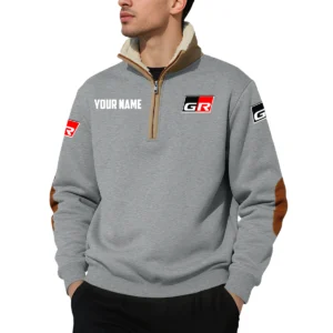 Toyota Gazoo Racing Quarter Zip Sweatshirt Fleece-Lined Collar Custom Name