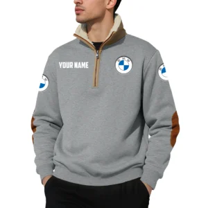 BMW Quarter Zip Sweatshirt Fleece-Lined Collar Custom Name