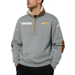 Chevrolet Quarter Zip Sweatshirt Fleece-Lined Collar Custom Name