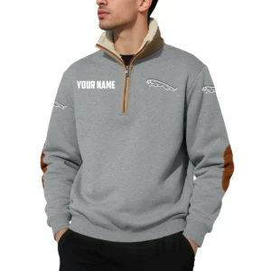 Jaguar Quarter Zip Sweatshirt Fleece-Lined Collar Custom Name