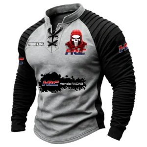 HRC Honda Racing Vintage Lace-Up Long Sleeve Shirt Custom Text