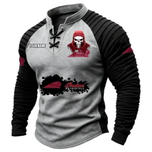 Indian Motorcycle Vintage Lace-Up Long Sleeve Shirt Custom Text