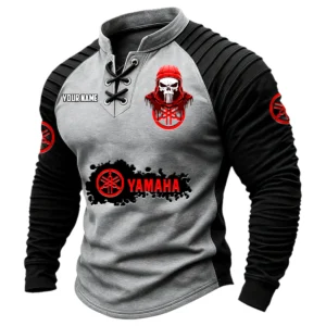 Yamaha Vintage Lace-Up Long Sleeve Shirt Custom Text