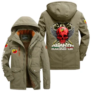 Abarth Racing UK Windproof Jacket Heavy Duty Fleece Lined Hooded Coat Custom Your Name