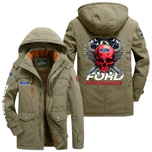 Ford Performance Racing Windproof Jacket Heavy Duty Fleece Lined Hooded Coat Custom Your Name