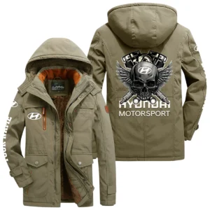 Hyundai Motorsport Racing Windproof Jacket Heavy Duty Fleece Lined Hooded Coat Custom Your Name