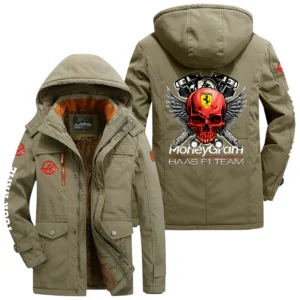 MoneyGram Haas F1 Team Racing Windproof Jacket Heavy Duty Fleece Lined Hooded Coat Custom Your Name