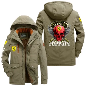 Ferrari Windproof Jacket Heavy Duty Fleece Lined Hooded Coat Custom Your Name