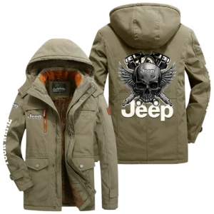 Jeep Windproof Jacket Heavy Duty Fleece Lined Hooded Coat Custom Your Name