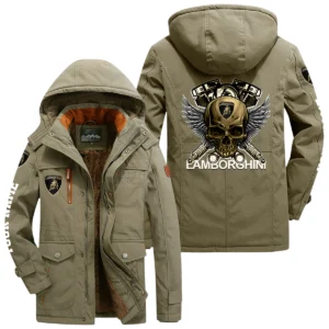 Lamborghini Windproof Jacket Heavy Duty Fleece Lined Hooded Coat Custom Your Name