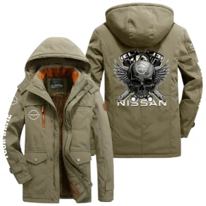 Nissan Windproof Jacket Heavy Duty Fleece Lined Hooded Coat Custom Your Name