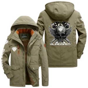 Slingshot Windproof Jacket Heavy Duty Fleece Lined Hooded Coat Custom Your Name