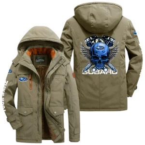 Subaru Windproof Jacket Heavy Duty Fleece Lined Hooded Coat Custom Your Name