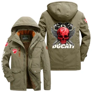 Ducati Motor Holding Windproof Jacket Heavy Duty Fleece Lined Hooded Coat Custom Your Name