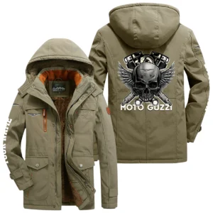 Moto Guzzi Windproof Jacket Heavy Duty Fleece Lined Hooded Coat Custom Your Name