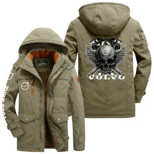 Volvo Windproof Jacket Heavy Duty Fleece Lined Hooded Coat Custom Your Name