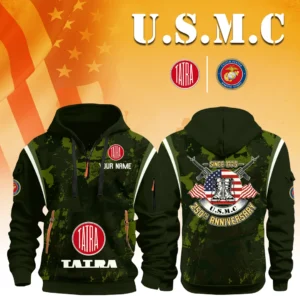 Tatra Trucks x USMC 250th Anniversary 3D Half Zip Hoodie Custom Your Name