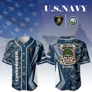 Lamborghini x US Navy 250th Anniversary 3D Baseball Jersey Custom Your Name