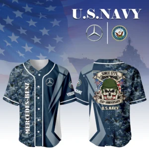 Mercedes-Benz x US Navy 250th Anniversary 3D Baseball Jersey Custom Your Name