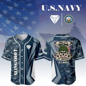 Slingshot x US Navy 250th Anniversary 3D Baseball Jersey Custom Your Name