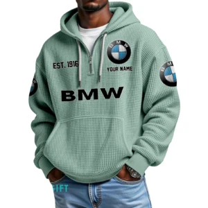 BMW Quarter-Zip Waffle Hoodie Custom Your Name