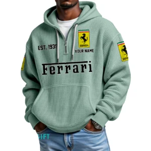 Ferrari Quarter-Zip Waffle Hoodie Custom Your Name