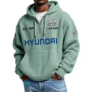 Hyundai Quarter-Zip Waffle Hoodie Custom Your Name