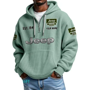 Jeep Quarter-Zip Waffle Hoodie Custom Your Name