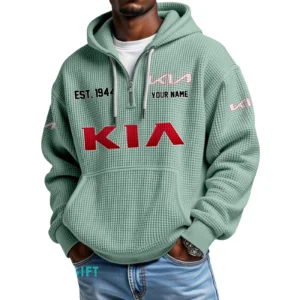 KIA Quarter-Zip Waffle Hoodie Custom Your Name