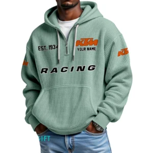 KTM Racing Quarter-Zip Waffle Hoodie Custom Your Name