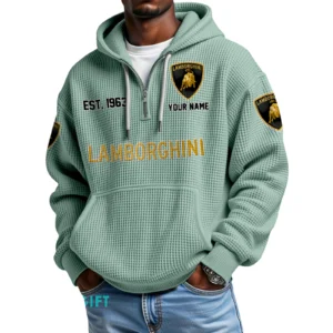Lamborghini Quarter-Zip Waffle Hoodie Custom Your Name