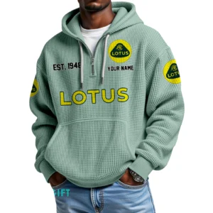 Lotus Quarter-Zip Waffle Hoodie Custom Your Name