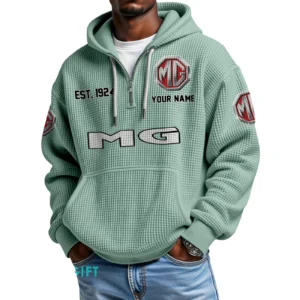 MG Car Quarter-Zip Waffle Hoodie Custom Your Name