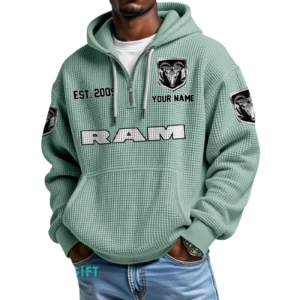 Ram Quarter-Zip Waffle Hoodie Custom Your Name