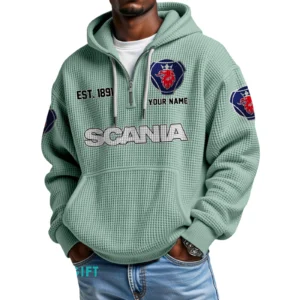 Scania Quarter-Zip Waffle Hoodie Custom Your Name