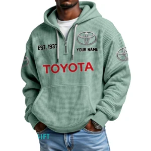 Toyota Quarter-Zip Waffle Hoodie Custom Your Name