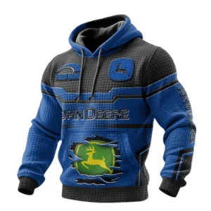 John Deere Waffle Pullover Hoodie 3D Custom Your Name