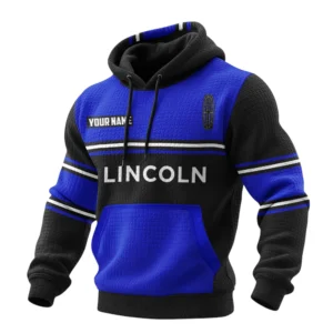 Lincoln Waffle Pullover Hoodie 3D Customize Your Name