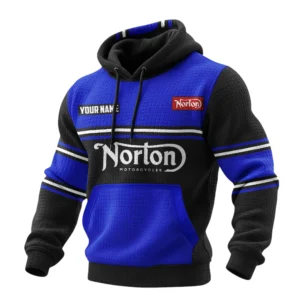 Norton Motorcycle Waffle Pullover Hoodie 3D Customize Your Name