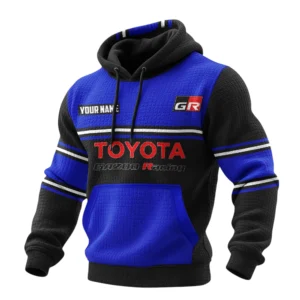 Toyota Gazoo Racing Waffle Pullover Hoodie 3D Customize Your Name