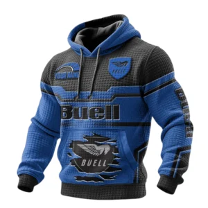Buell Motorcycle Waffle Pullover Hoodie 3D Custom Your Name
